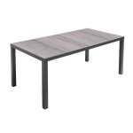 Table de jardin en aluminium et céramique effet bois grisé - oviala Table de jardin en aluminium et céramique effet bois grisé - oviala