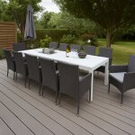 Table de jardin aluminium plateau verre 22 m x 1 m x 08 m