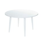 Table de jardin en aluminium ronde coloris blanc capri - 6 places - jardiline