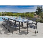 Table de jardin milos extensible en aluminium pour 8 / 10 personnes