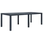 Table de jardin anthracite aspect rotin - anthracite - 220 x 90 x 72 cm Table de jardin anthracite aspect rotin - anthracite - 220 x 90 x 72 cm