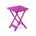 Table de jardin table dappoint pliante dext�rieur coloris rose - longueur 44 x profondeur 44 x hauteur ...