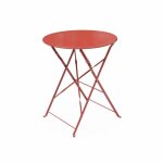 Table de jardin bistrot pliable - emilia terra cotta - table ronde Ø60cm en acier thermolaqué Table de jardin bistrot pliable - emilia terra cotta - table ronde Ø60cm en acier thermolaqué