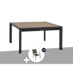 Table de jardin carr�e extensible alu evasion 8 / 10 places + 10 fauteuils piazza - hesp�ride