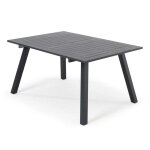 Table de jardin carr�e extensible en aluminium noir - oviala