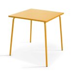 Table de jardin carr�e en m�tal 4 places 70 cm jaune palavas oviala