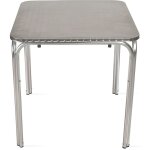 Table de jardin carr�e structure aluminium plateau de 70 x 70 cm