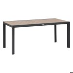 Table de jardin �vasion effet bois honey graphite 6 places lates en aluminium - hesp�ride - gris graphite ...