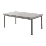 Table de jardin extensible en aluminium l. 180 / 240cm - taupe - nauru de mylia