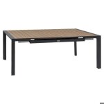 Table de jardin extensible 10 places en alumium evasion effet bois honey et argile - hesp�ride