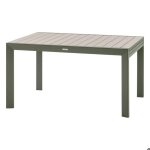 Table de jardin extensible coulissante �vasion effet bois lin & vert laurier 10 places lates en aluminium ...