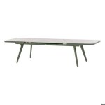 Table de jardin extensible pulpy vert laurier & gris granite 12 places en aluminium verre et c�ramique ...