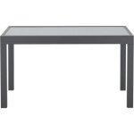 Table de jardin extensible rectangulaire 6 � 10 personnes - structure aluminium - plateau verre tremp� ...