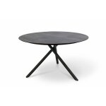 Table de jardin fixe ronde - paris garden - pilat - gris anthracite - aluminium - 4 personnes
