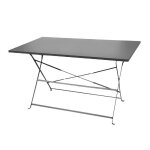 Table de jardin - juanio - pliante 110x70x73 cm - m�tal gris anthracite - rectangulaire - pliable