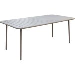 Table jardin en m�tal bilbao - 180 x 90 x 71 cm - taupe
