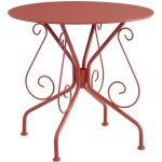 Table de jardin d. 80 cm en m�tal fa�on fer forg� - terracotta - guermantes de mylia