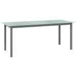 Table de jardin - omabeta - moderne - aluminium et verre - gris clair - 190 x 90 x 74 cm