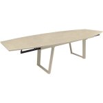 Table de jardin - ovale - cr�me - aluminium - 18 / 12 personnes - 80 / 230 / 280 x 110 cm - manta - proloisirs ...