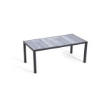 Table de jardin plateau en cramique effet bton - oviala