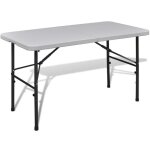 Table de jardin pliable 122 cm blanche en hdpe Table de jardin pliable 122 cm blanche en hdpe