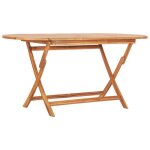 Table de jardin pliable en bois de teck massif - vidaxl - ovale - 160x80x75 cm - marron Table de jardin pliable en bois de teck massif - vidaxl - ovale - 160x80x75 cm - marron
