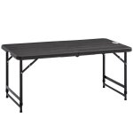 Outsunny - table de jardin - hdpe - 118x60x74cm - gris fonc�
