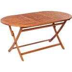 Table de jardin pliable - vidaxl - 160x85x75 cm - bois dacacia massif - marron - meuble de jardin - extrieur ...