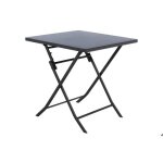 Table de jardin pliante carr�e greensboro graphite 2 places en acier trait� �poxy - hesp�ride