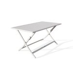 Table de jardin pliante marius (140x80 cm) en aluminium - gris