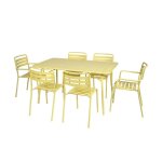 Table de jardin pliante m�tal + 6 assises 2 fauteuils 4 chaises. amelia. jaune. 141. 2 x 80 x 72. 5cm ...