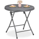 Table de jardin pliante en plastique et acier grise relaxdays