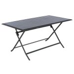 Table de jardin pliante rectangulaire azua 6 places graphite en aluminium - hesp�ride