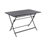 Table de jardin pliante rectangulaire azua graphite 4 places en aluminium trait� �poxy - hesp�ride