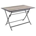 Table de jardin pliante rectangulaire azua gris smoke 4 places en aluminium trait� �poxy - hesp�ride