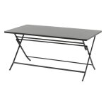 Table de jardin pliante rectangulaire greensboro graphite 6 places en acier - hesp�ride
