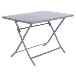 Table de jardin pliante rectangulaire greensboro gris quartz 4 places en acier trait� �poxy - hesp�ride ...
