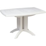 Table de jardin pliante en r�sine vega - grosfillex - 118 x 77 cm blanc