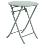 Table de jardin pliante ronde greensboro vert olive 2 places en acier trait� �poxy - hesp�ride