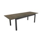 Table de jardin - proloisirs - tahaa - extensible 180 / 240 cm - hpl fundermax - graphite / cave