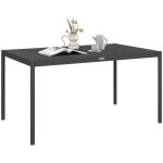 Table de jardin outsunny rectangulaire pour 6 personnes en aluminium plateau � lattes dim. 145l x 90l ...