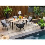 Table de jardin rectangulaire en bois teck comores - 4 places - jardiline