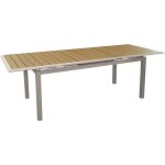 Table de jardin - rectangulaire - cr�me - aluminium - 8 / 10 personnes - 187 / 247 x 100 cm - louisiane ...