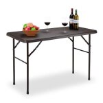 Relaxdays table de jardin effet bois table pliable rectangulaire en plastique m�tallique balcon hxlxp ...