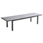 Table de jardin rectangulaire extensible b�ton 12 � 14 places - oviala