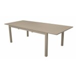 Table de jardin rectangulaire extensible genes - proloisirs - creme 160 / 240 cm - aluminium - beige ...