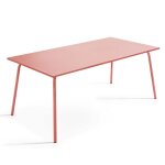 Table de jardin rectangulaire en m�tal 8 places 180 cm argile palavas oviala