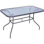 Table de jardin outsunny m�tal 140x80x70cm gris