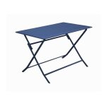 Table de jardin rectangulaire proloisirs - lorita - bleu - 110 x 71 x 70 cm - pliant - aluminium