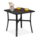 Relaxdays table de jardin carrée balcon et terrasse 4 personnes acier pratique l x p : 46 x 46 cm noir ... Relaxdays table de jardin carrée balcon et terrasse 4 personnes acier pratique l x p : 46 x 46 cm noir ...